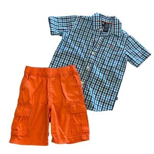 SOLD Nautica / Children’s Place  Set - Button Up Anchor Polo & Shorts Size 4
